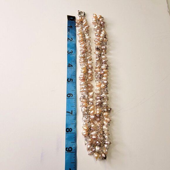 Pearl Cluster Necklace Bib Statement Pearl Necklace STATEMENT PEARL NECKLACE - Picture 9 of 11